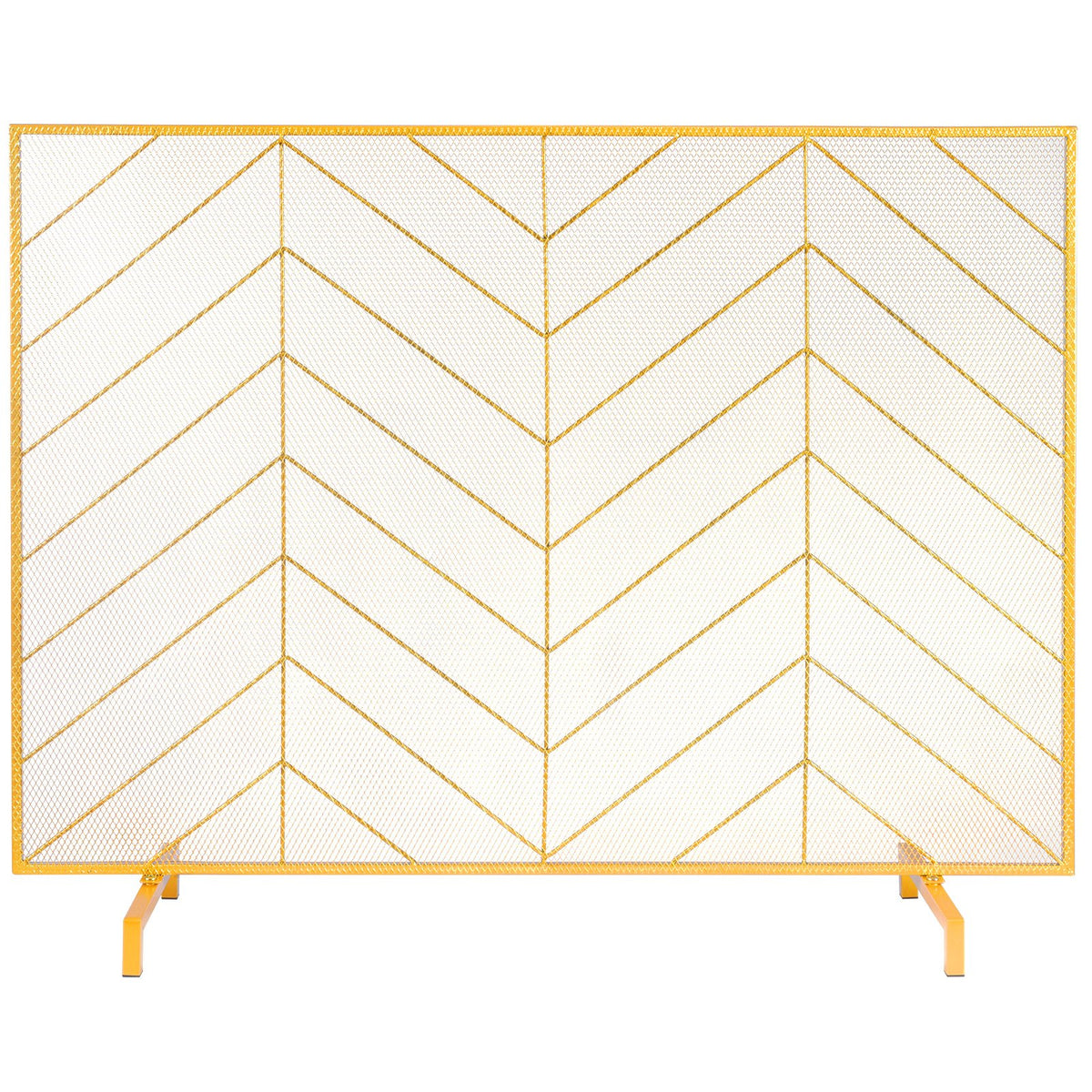 VEVOR Fireplace Screen Single Panel, Sturdy Iron Mesh Fireplace Screen, 38.6"(L) x29.8"(H) Spark Guard Cover, Simple Installation, Free Standing Fire Fence Grate for Living Room Home Decor Modern