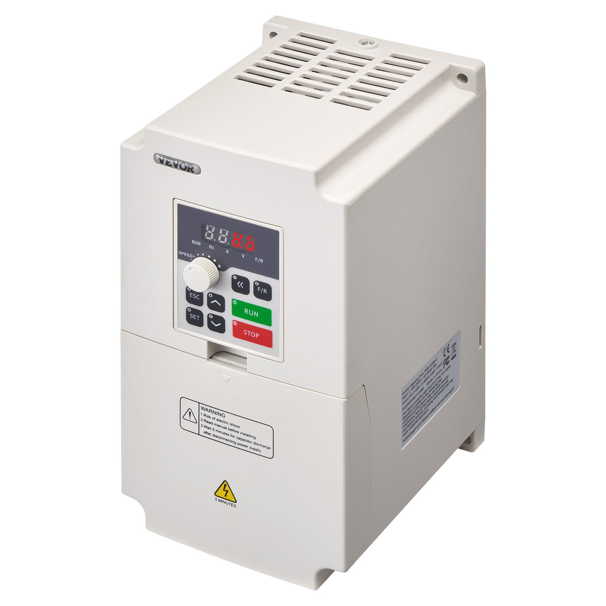 VEVOR Variable Frequency Drive, AC 220V Input 4KW Variable Frequency CNC Drive Inverter Converter, VFD 5.5HP 1 or 3 Phase Input, 3 Phase Output, CNC Motor Inverter Converter for Motor Speed Control