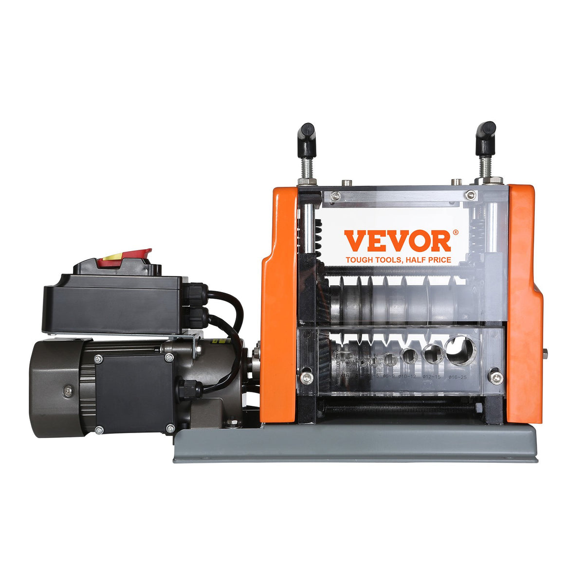 VEVOR Electric Cable Stripping Tool, 0.06''-0.98'' Motorized Wire Stripper, 60W, Features Clear Depth Gauge, Includes 6 Circular & 1 Flat Channels for Efficient Copper Wire Recycling