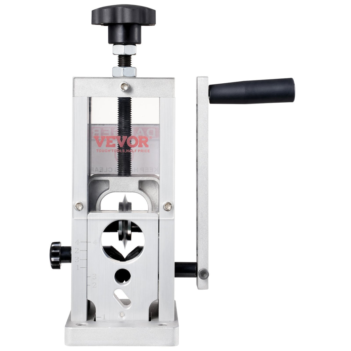 VEVOR Hand-Operated Wire Stripper, 0.06''-1.5'' Cable Removal Tool, Drill Attachment Option, Clear Depth Gauge, Lightweight Aluminum Build for Efficient Copper Scrap Processing