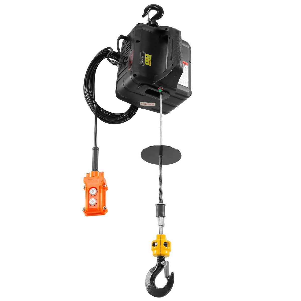 VEVOR 3-in-1 Electric Hoist Winch, 1100lbs 1500W Portable Power Winch Crane, 110V/120V 22.9 ft Lifting Height, 13 ft/min with Manual, Wired and Wireless Remote Control, Overload Protection