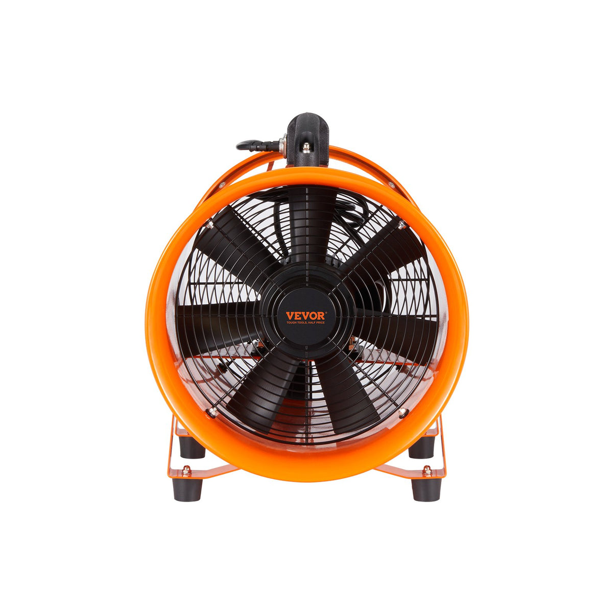 VEVOR Portable Ventilator, 10 inch Heavy Duty Cylinder Fan with 16.4ft Duct Hose, 380W Strong Shop Exhaust Blower 1893FM, Industrial Utility Blower for Sucking Dust, Smoke, Smoke Home/Workplace