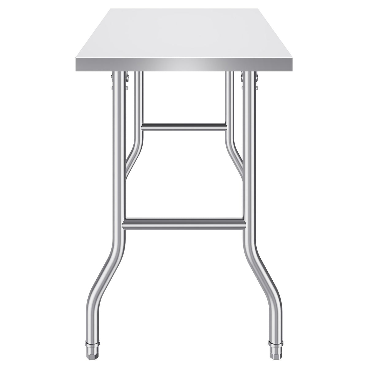 VEVOR Folding Commercial Prep Table, 48 x 24 Inch Commercial Worktable Workstation, Heavy-duty Stainless Steel Folding Table with 300 lbs Load, Kitchen Work Table, for Home Kitchen Restaurant Garage