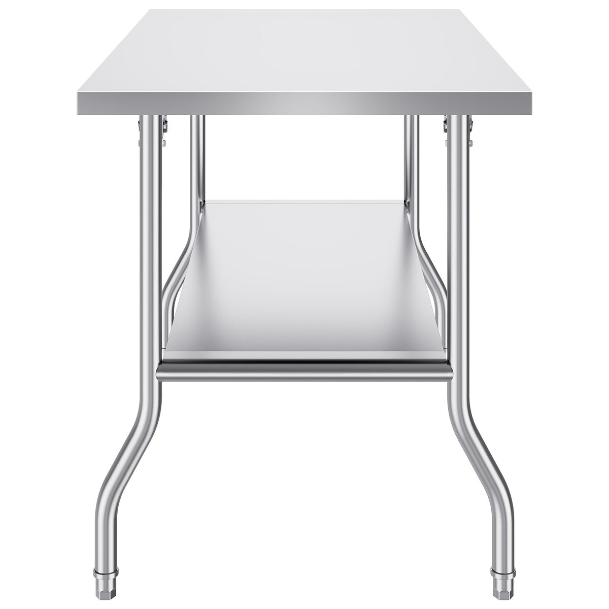 VEVOR Folding Commercial Prep Table, 48 x 30 Inch Commercial Worktable Workstation with Undershelf, Heavy-duty Stainless Steel Folding Table with 300 lbs Load, for Home Kitchen Restaurant Garage