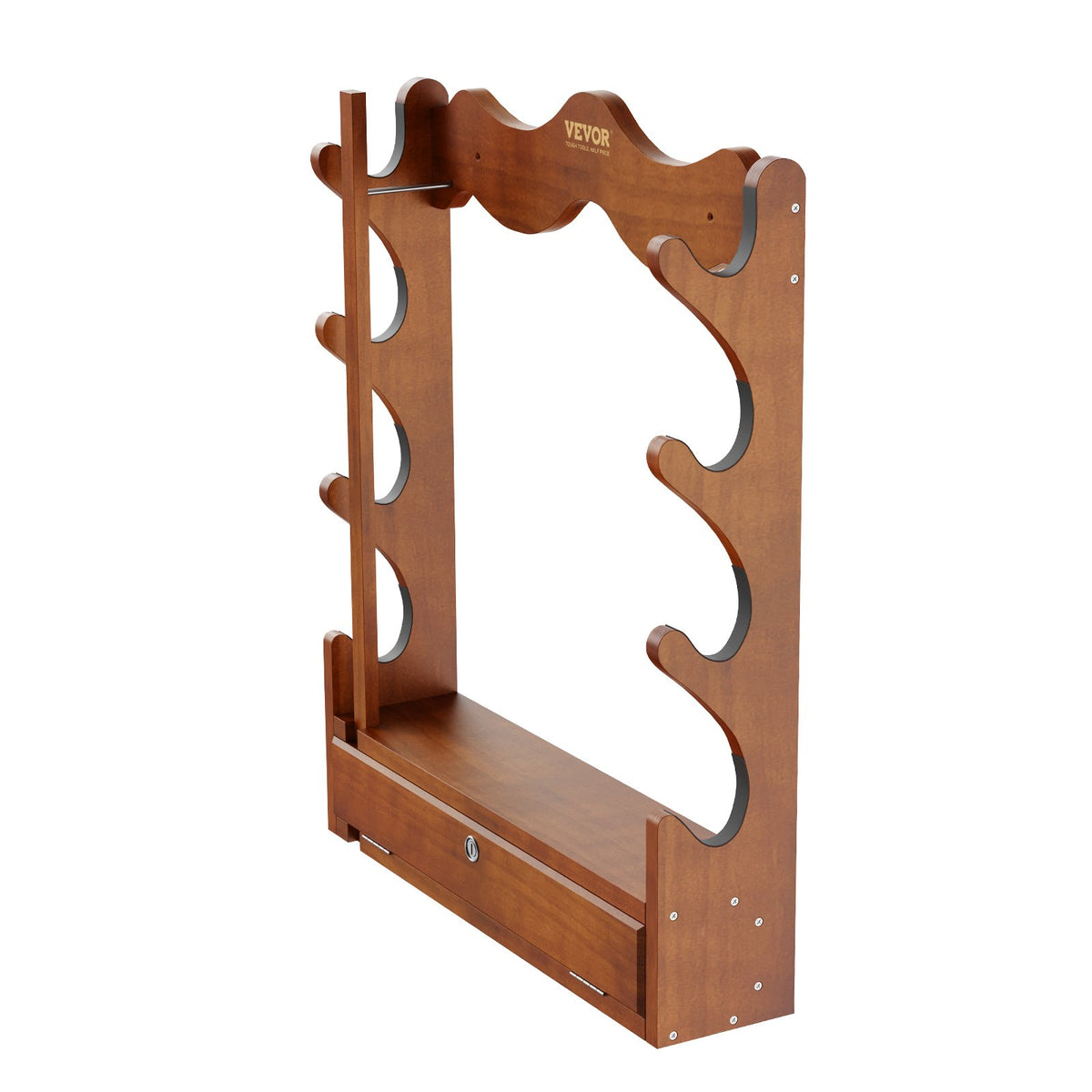 VEVOE Gun Rack, Wood Gun Rack Wall Mount, Gun Display Rack holds 4 Rifles, Shotguns, 132 lb Heavy Duty Wall Storage Display Rifle Rack with Soft Padding