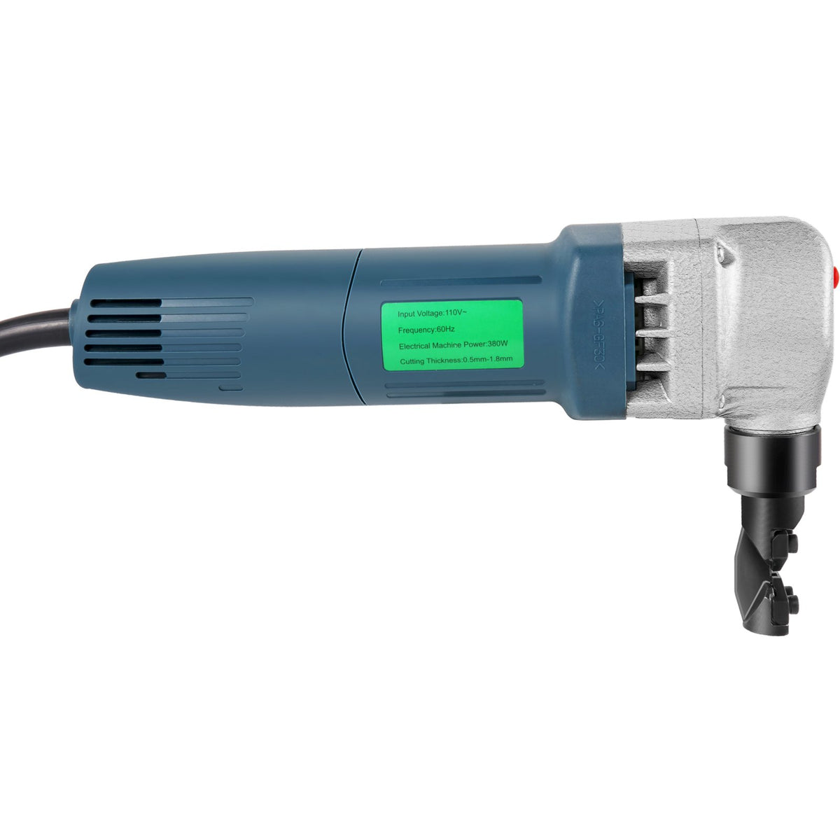 VEVOR Electric Sheet Metal Cutter, 380W Power, 1800RPM Rotor Speed, 0.07in/1.8mm Cutting Capacity, Includes Replacement Blades and Storage Case, Ideal for Stainless Steel, Aluminium, Plastic