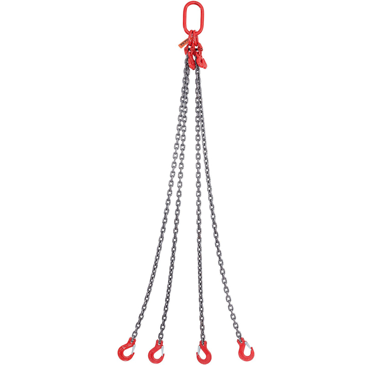 VEVOR Chain Sling, 5/16 inch x 5 ft Lifting Chains with Hooks, G80 Engine Chain Hoist Lifts, 11000 lbs/5 Ton Lifting Sling Chains for Engine Hoist, Engine Lift Chain with 4 Leg Grab Hooks & Adjusters