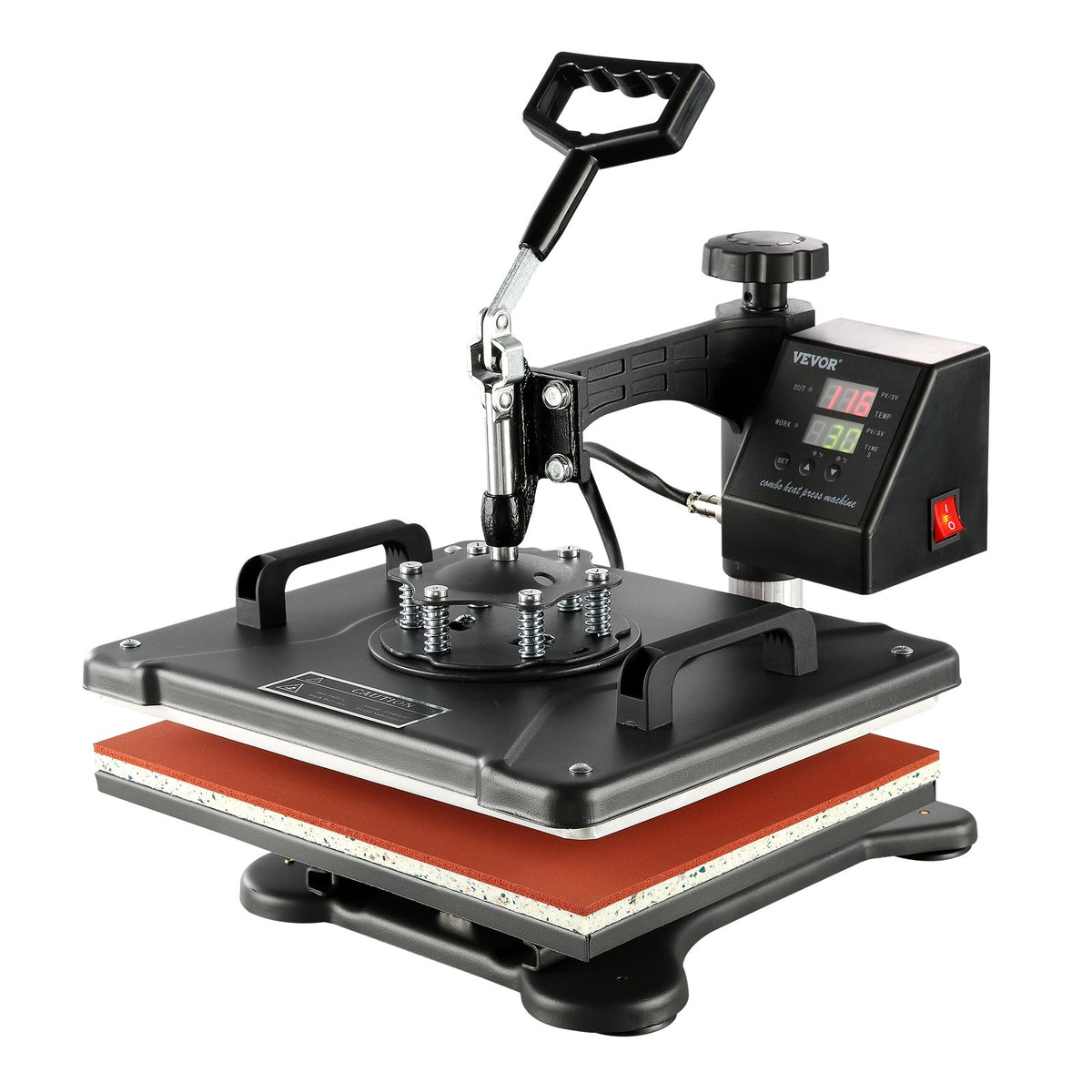 VEVOR Heat Press Machine, 8 in 1 Combo Digital Multifunctional Sublimation Heat Transfer Machine 12x15 inch, 360 Degree Rotation Swing Away for Printing T Shirts Mug Cap Hat Plate