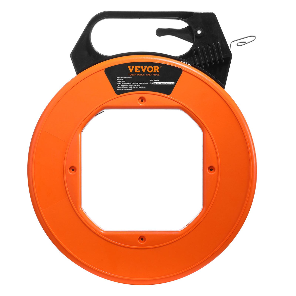 VEVOR Steel Wire Puller, 240ft, 1/8in, with Enhanced Housing & Handle, Simplified Cable Pulling Device, Adaptable for Wall & Electrical Conduit Wiring, Insulated