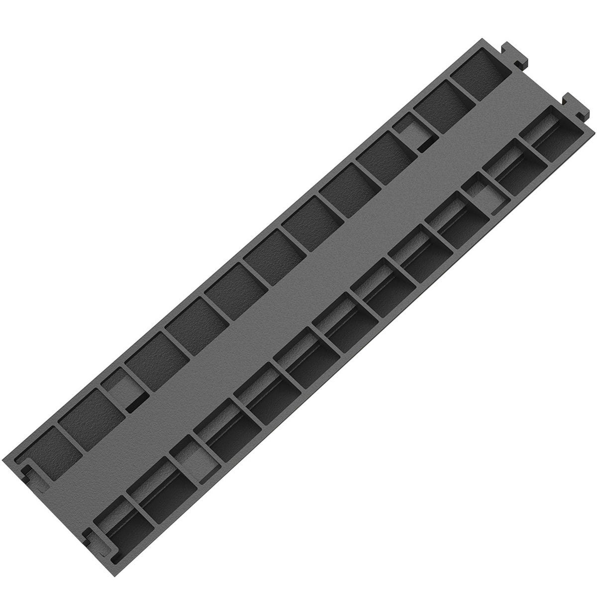 VEVOR Cable Protector Ramp, 4 Packs 2 Channels Speed Bump Hump, Rubber Modular Speed Bump Rated 11000 LBS Load Capacity, Protective Wire Cord Ramp Driveway Rubber Traffic Speed Bumps Cable Protector