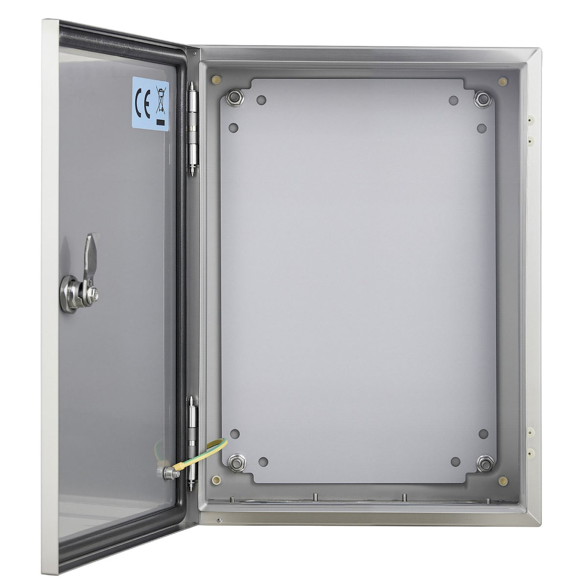 VEVOR NEMA Stainless Steel Enclosure, 16 x 12 x 8\'\' NEMA 4X Steel Electrical Box, IP66 Waterproof & Dustproof, Outdoor/Indoor Electrical Junction Box, with Mounting Plate