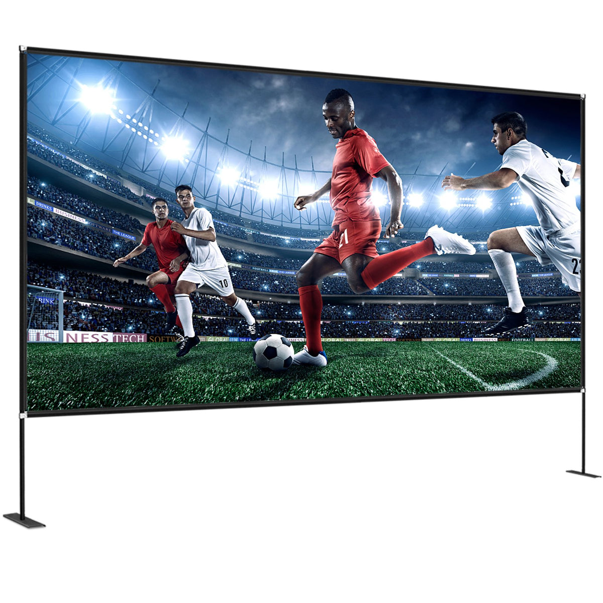 VEVOR Projector Screen with Stand 150inch Portable Movie Screen 16:9 4K HD Wide Angle Outdoor Projector Screen Stand Easy Assembly with Storage Bag for Home Theater Office Outdoor Use