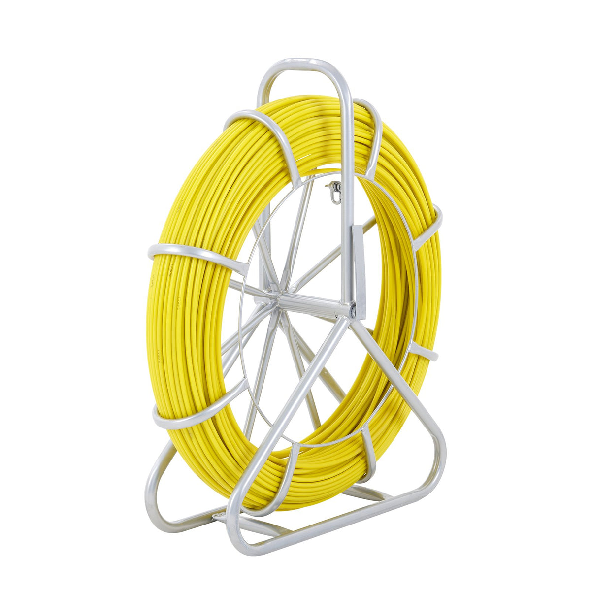 VEVOR Fish Tape Fiberglass, 656 ft, 1/4 inch, Duct Rodder Fishtape Wire Puller, Cable Running Rod with Steel Reel Stand, 3 Pulling Heads, Fishing Tools for Walls and Electrical Conduit, Non-Conductive