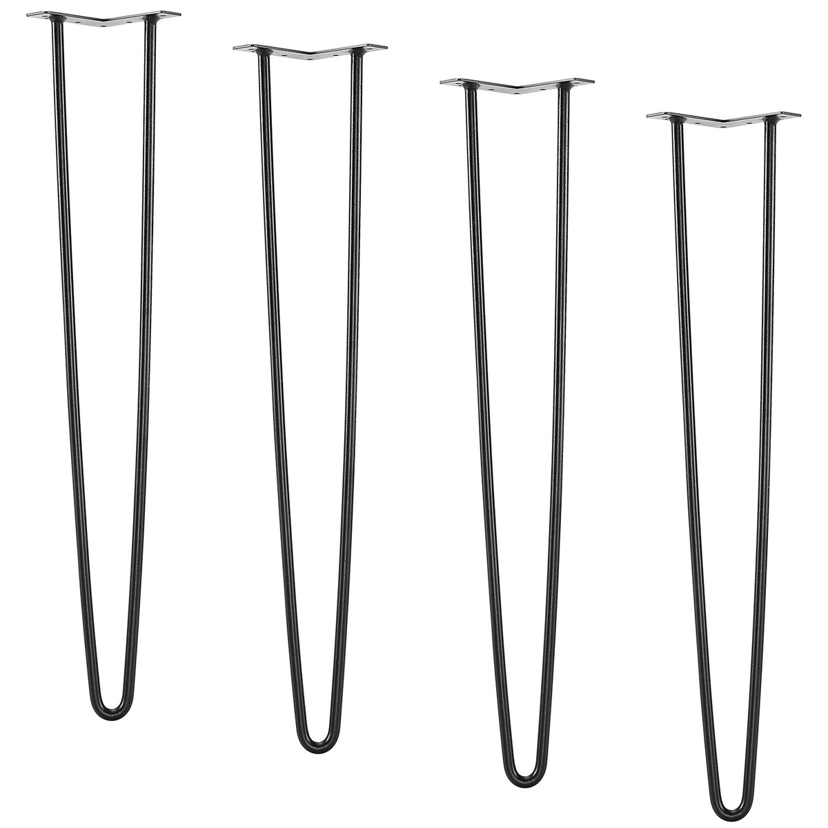 VEVOR 28" Hairpin Furniture Legs, Metal Home DIY Projects for Nightstand, Coffee Table, Desk, 500lbs Load Capacity with Rubber Floor Protectors, Metal Heavy Duty Sturdy Modern Table Legs, 4PCS Black
