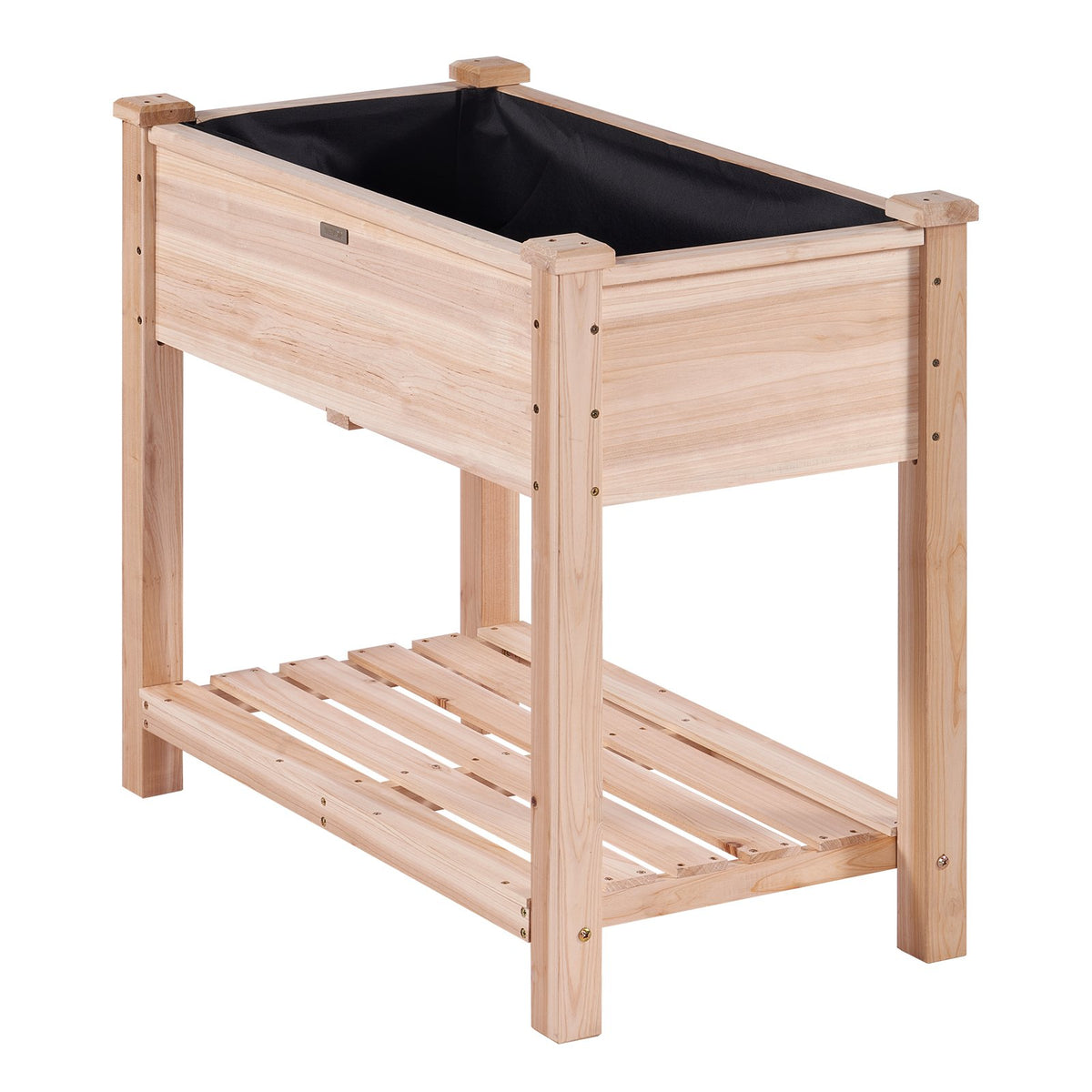 VEVOR Raised Garden Bed, 34 x 18 x 30 in Wooden Planter Box, Elevated Outdoor Planting Boxes with Legs, for Growing Flowers/Vegetables/Herbs in Backyard/Garden/Patio/Balcony, Burlywood