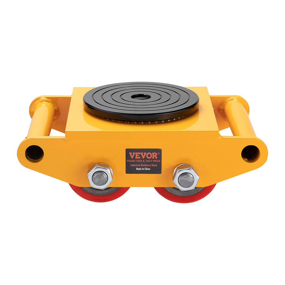 VEVOR 4PCS Machinery Skate Dolly, 17637 LBS/8T Industrial Machinery Mover, Heavy Duty Carbon Steel Machinery Moving Skate with 4 PU Wheels and 360° Rotation Non-Slip Cap for Warehouse, Workshop, Facto