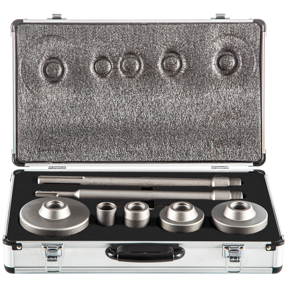 VEVOR Concrete Hole Saw Kit, 1-2/11\", 1-3/5\", 2-9/16\", 3-5/32\", 3-15/16\" Drill Bit Set SDS Plus & SDS MAX Shank Wall Hole Cutter with a 4-1/3\" Connecting Rod for Concrete, Cement, Stone Wall, Ma