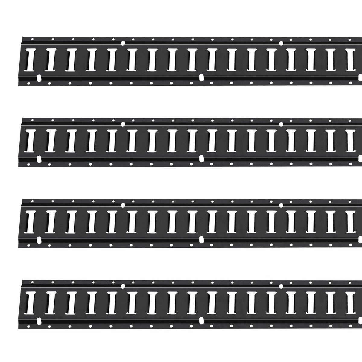 VEVOR E Track Tie-Down Rail Kit, 30PCS 5FT E-Tracks Set Includes 4 Steel Rails & 2 Single Slot & 8 O Rings & 8 Tie-Offs with D-Ring & 8 End Caps, Securing Accessories for Cargo, Motorcycles, and Bikes