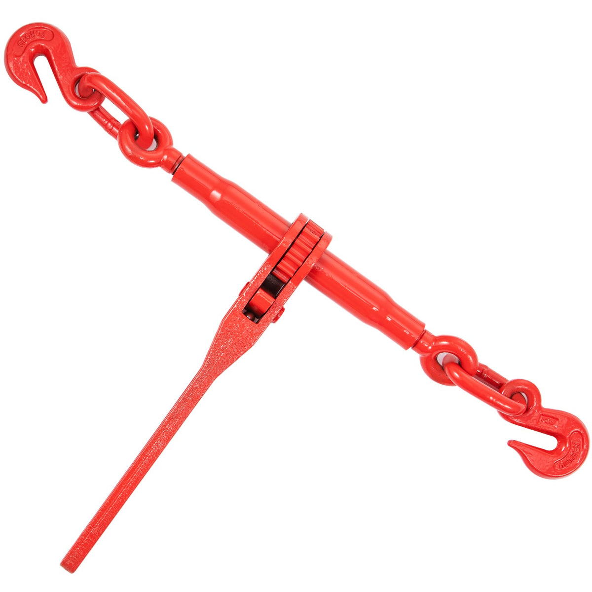 VEVOR Chain Load Binder, 5/16\" Tie Down Kit with 5400LBS Working Load Capacity and Two Grab Hooks, Includes (4) Ratchet Binders - (4) 21\' Grade 80 Chains, Transport Load Package for Hauling, Towing