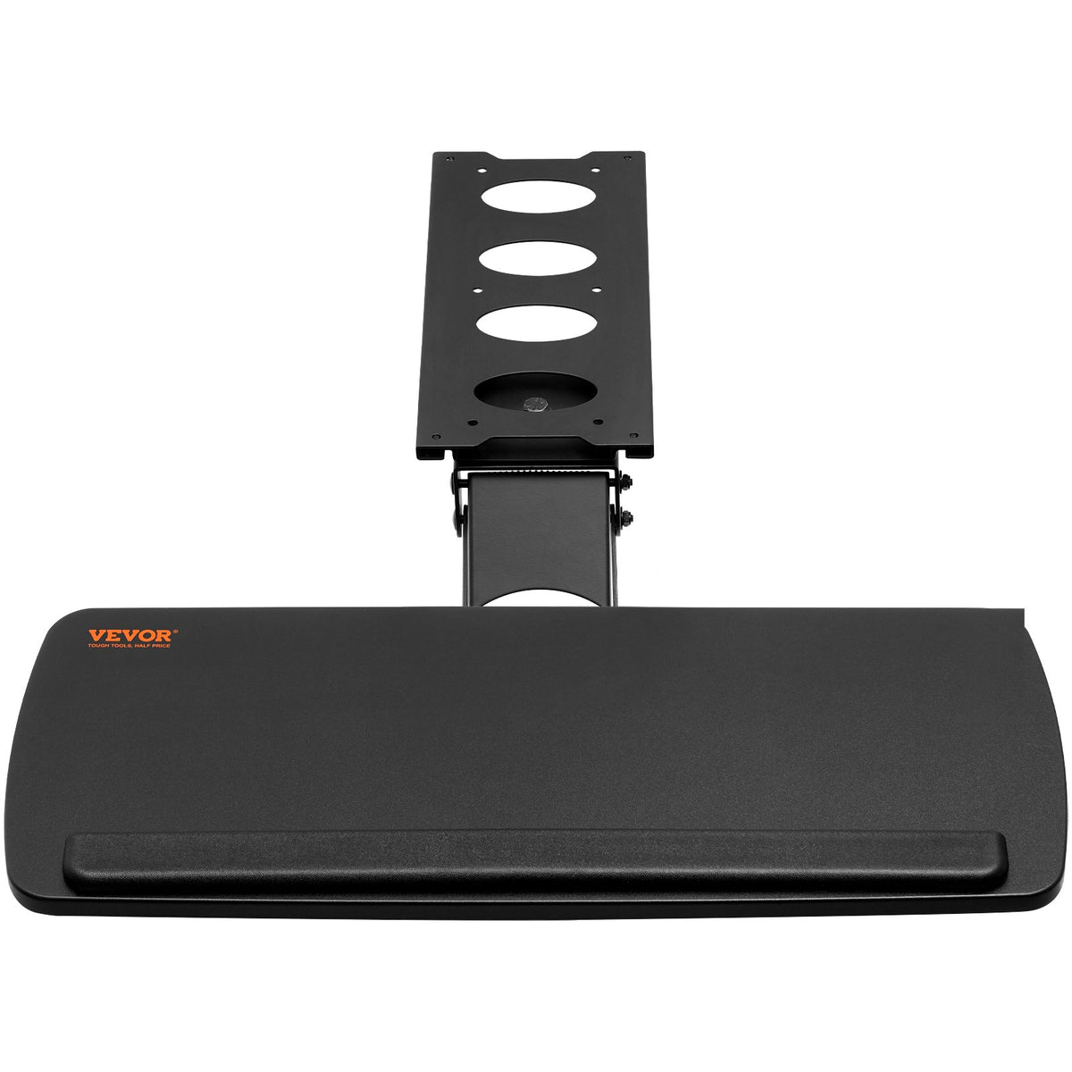 VEVOR Keyboard Tray under Desk Adjustable Height, Height and Angle Adjustable under Desk Keyboard Tray Slide out, Large 25x9.8 inch Keyboard Holder under Desk for Typing in Home, Office Work