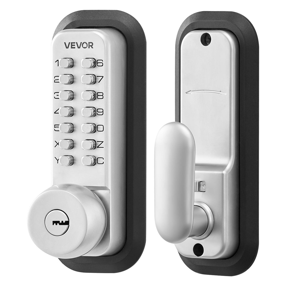 VEVOR Mechanical Keyless Entry Door Lock, 2.0 Code Upgrade, 4-7 Digits Code, Single-Sided Push Button Combination Mechanical