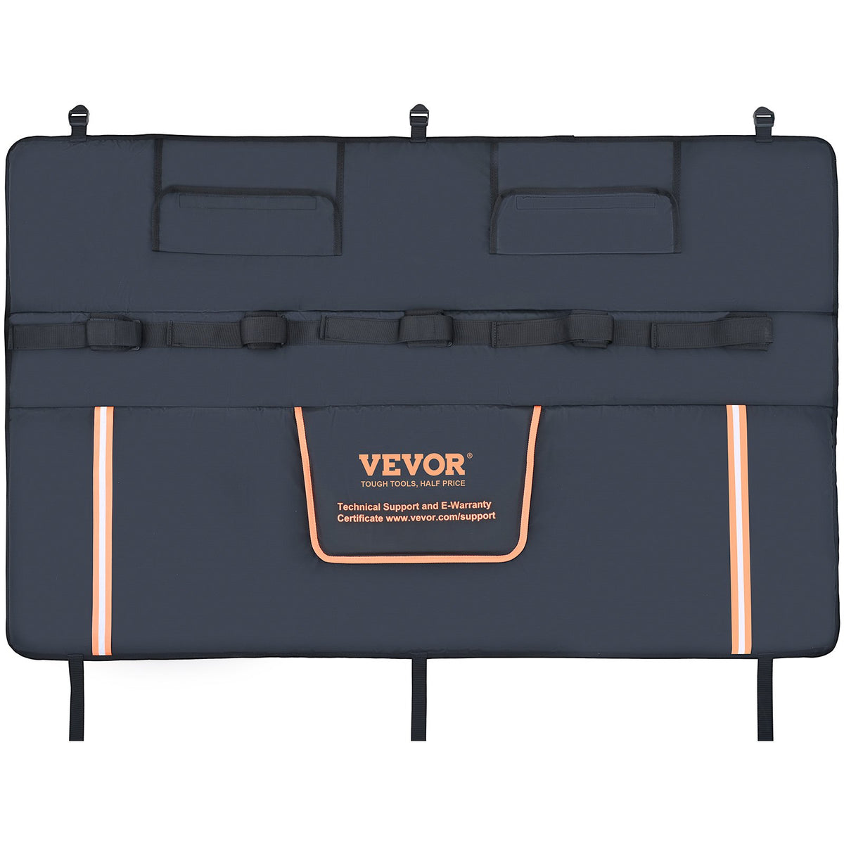 VEVOR Tailgate Bike Pad, 53" Truck Tailgate Pad Carry 5 Mountain Bikes, Tailgate Protection Pad with Reflective Strips and Tool Pockets, Tailgate Pad with Camera Opening for Mid-Size Pickup Trucks
