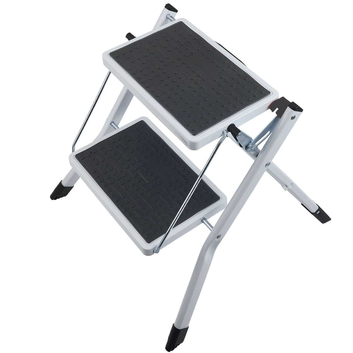 VEVOR Step Ladder 2-Step 330lbs Capacity, Ergonomic Folding Steel Step Stool with Wide Anti-Slip Pedal, Sturdy Step Stool for Adults Toddlers, Multi-Use for Household, Kitchen, Office, RVs