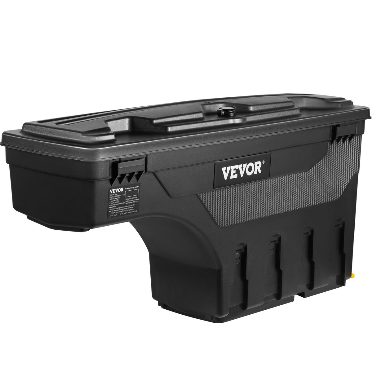 VEVOR Truck Bed Storage Box, Lockable with Password Padlock, 6.6 Gal/25 L ABS Wheel Well Tool Box, Waterproof and Durable, Compatible with Ford F-150 2015-2021, Passenger Side