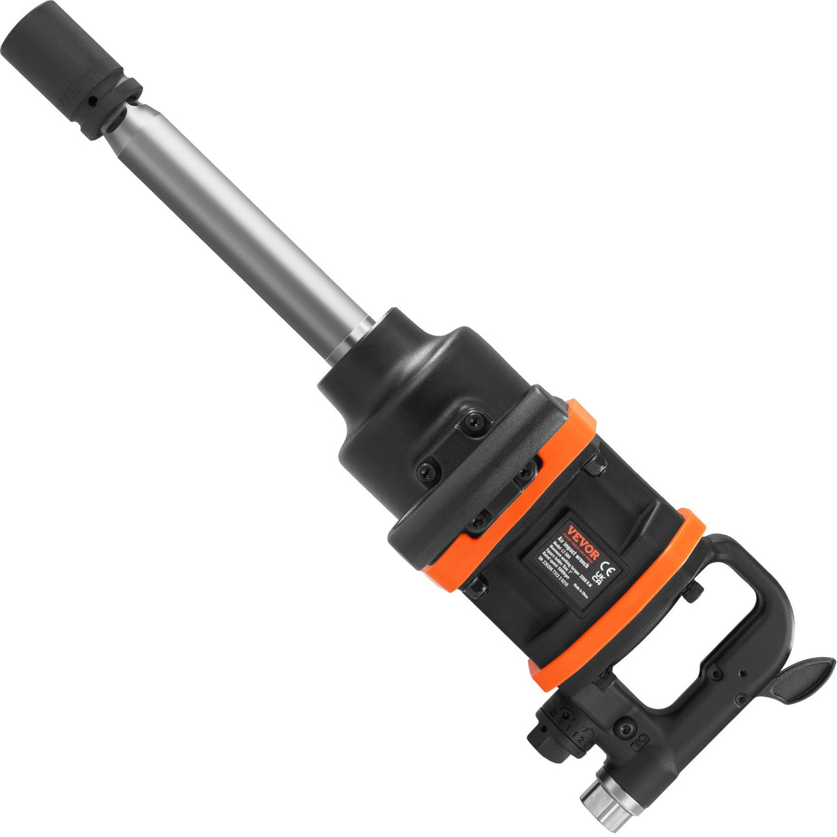 VEVOR 1 Inch Air Impact Wrench, Up to 3160 ft-lbs High Reverse Torque Output 1" Pneumatic Impact Gun w/ 8 Inch Extended Anvil & Carrying Case for Heavy Duty Repairs and Maintenance