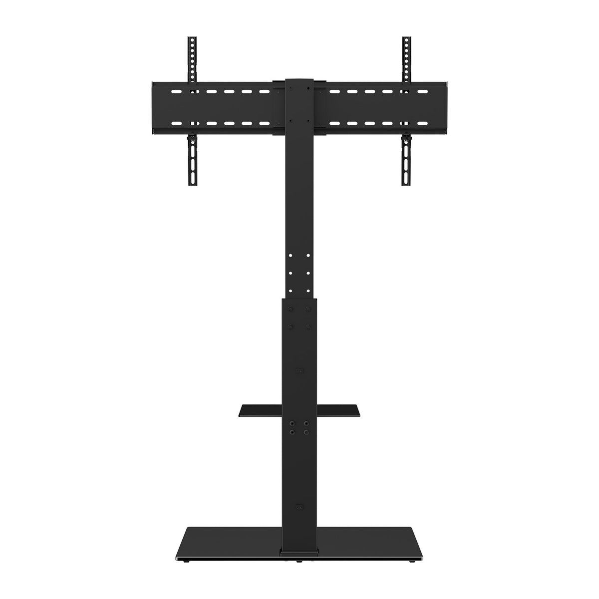 VEVOR TV Stand Mount, Swivel Tall TV Stand for 32 to 85 inch TVs, Height Adjustable Portable Floor TV Stand with Tempered Glass Base for Bedroom, Living Room