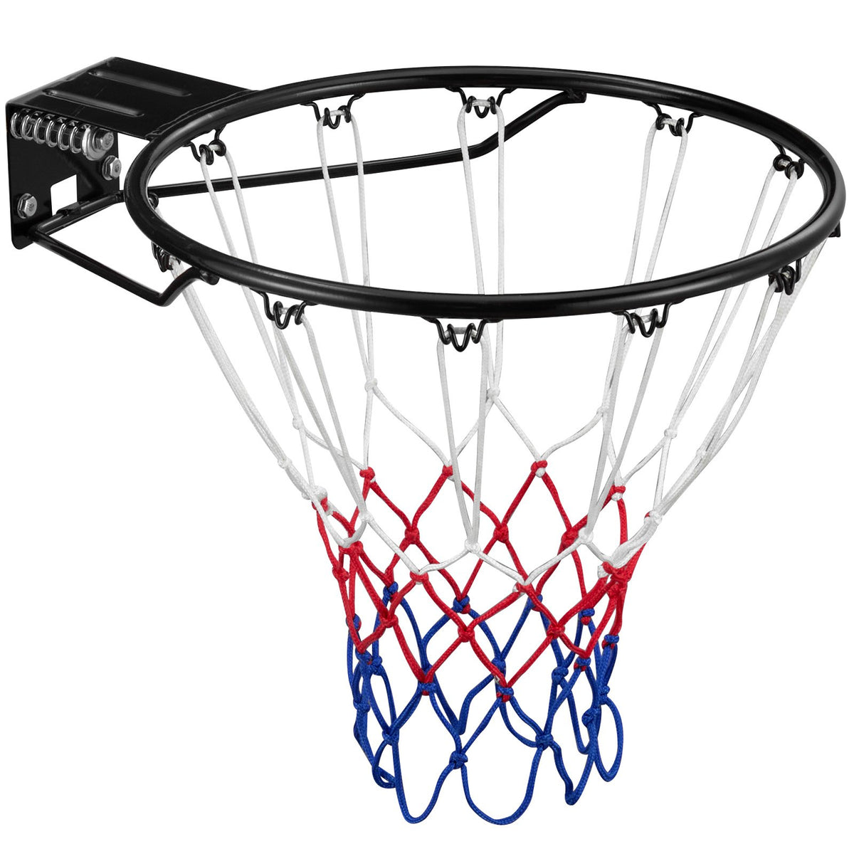 VEVOR Basketball Rim, Wall Door Mounted Basketball Hoop, Heavy Duty Q235 Basketball Flex Rim Goal Replacement with Net and Double Spring, Standard 18" Indoor Outdoor Hanging Hoop for Kids Adults