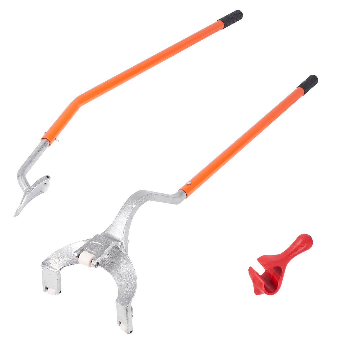 VEVOR Tire Mount Demount Tool, 22.5"-24.5" Manual Steel Tire Changer Mount Demount Removal Tool, with Extra Bead Holder, Tubeless Truck Bead Breaker, 3 PCS Tire Changing Tools, Orange
