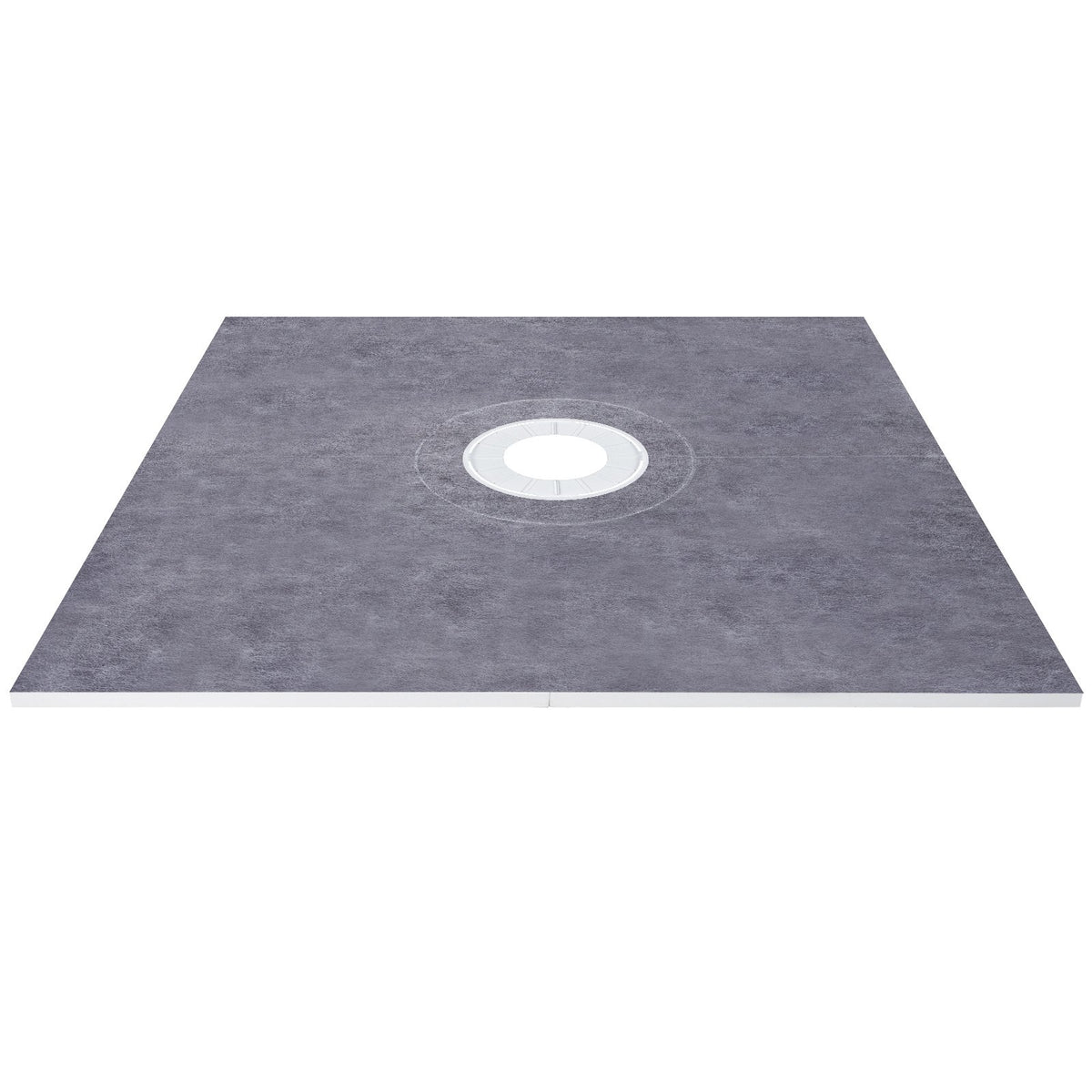 VEVOR Shower Curb Kit, 48\"x48\" Watertight Shower Curb Overlay with 4\" ABS Central Bonding Flange, 4\" Stainless Steel Grate, 2 Cuttable Shower Curb and Trowel, Shower Pan Slope Sticks Fit for Bathr