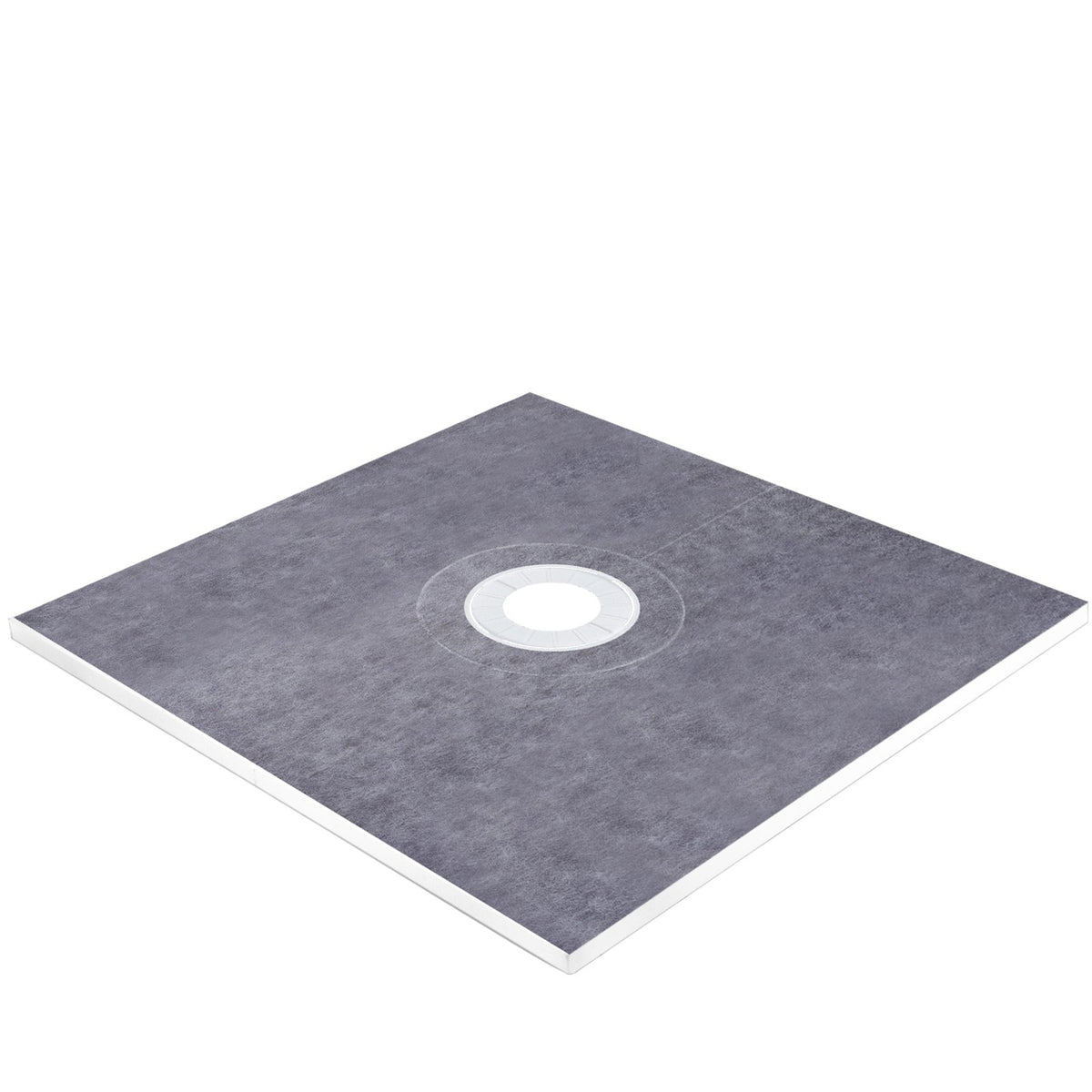 VEVOR Shower Curb Kit, 48\"x48\" Watertight Shower Curb Overlay with 4\" PVC Central Bonding Flange, 4\" Stainless Steel Grate, 2 Cuttable Shower Curb and Trowel, Shower Pan Slope Sticks Fit for Bathr