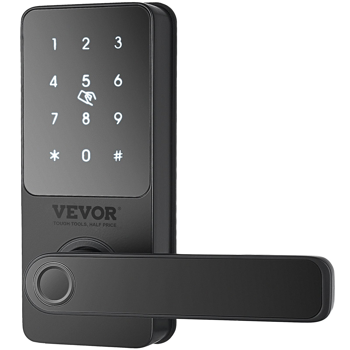 VEVOR Smart Lock, 5-in-1 Smart Door Knob, Fingerprint Deadbolt with App Control, Bluetooth Smart Lock, Keyless Entry Door Lock with Handle, Biometric Door Lock, Keypad Digital Door Lock for Front Door