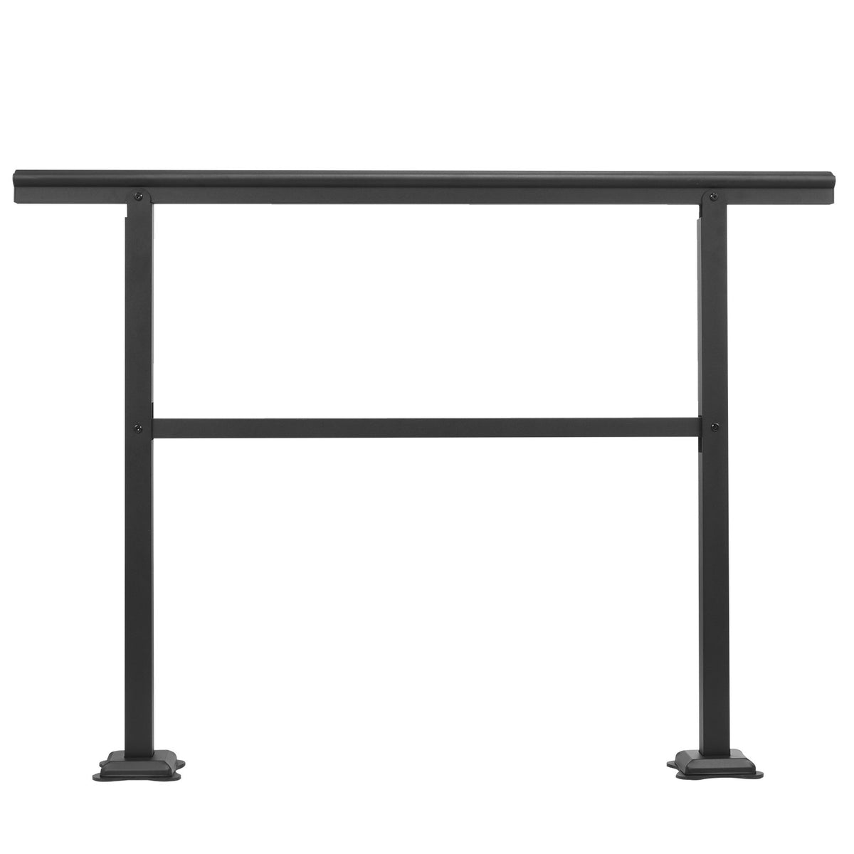 VEVOR Handrail Outdoor Stairs 47.6 X 35.2 Inch Outdoor Handrail Outdoor Stair Railing Adjustable from 0 to 30 Degrees Handrail for Stairs Outdoor Aluminum Black Stair Railing Fit 3-4 Steps