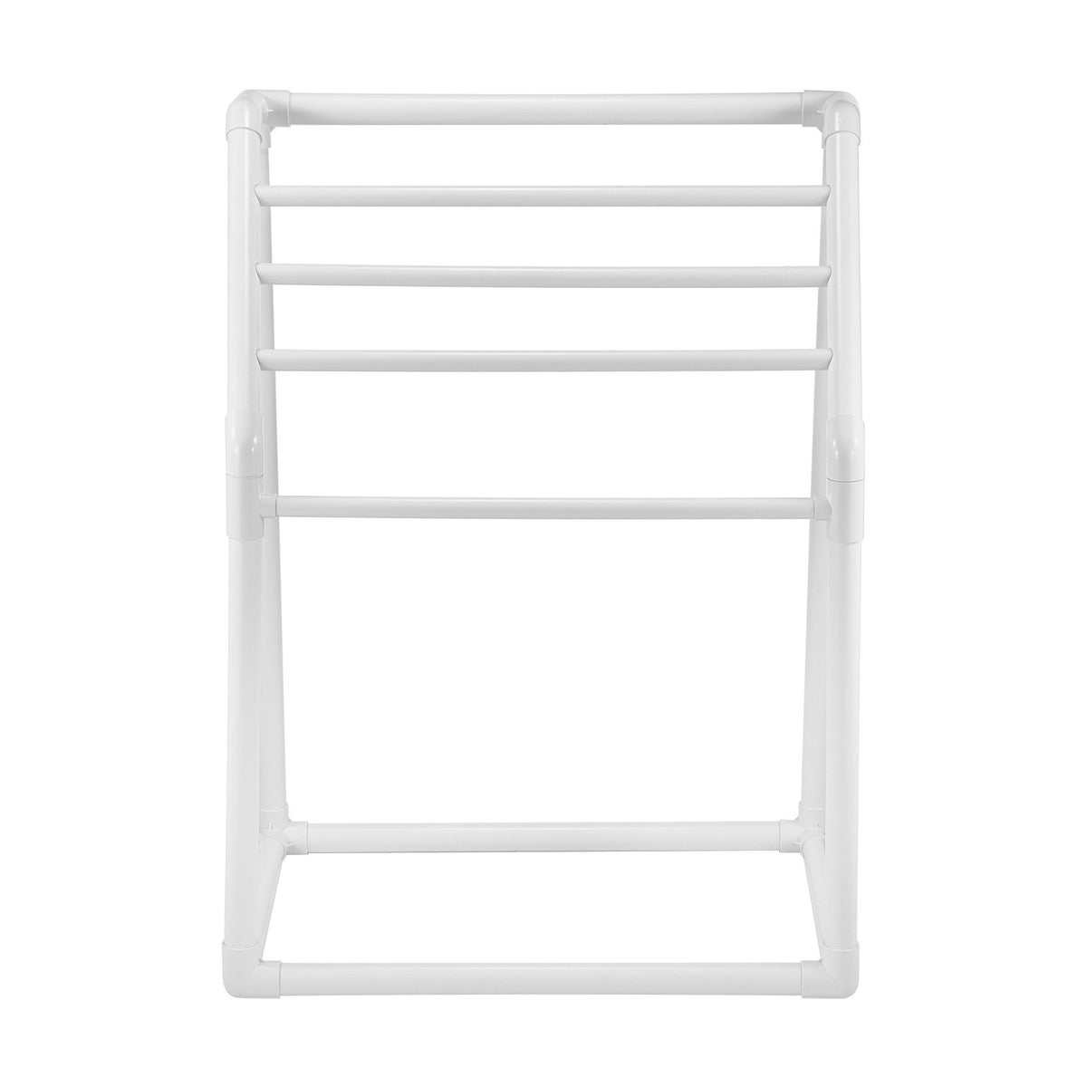VEVOR Towel Rack, 5 Bars Outdoor PVC Towel Holder, Freestanding Pool Towel Hanger Stand with Clips, Bag & Hook, Outdoor Indoor Quilt Drying Rack Organizer, Ideal for Poolside, Bathroom, Spa, White
