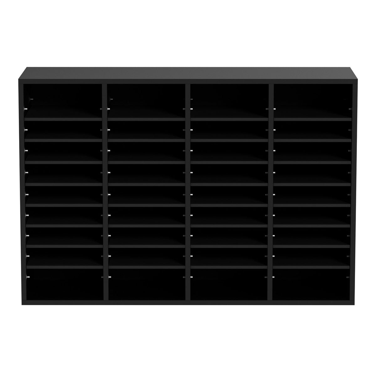 VEVOR Wood Literature Organizer, 36 Compartments, File Sorter with Removable Shelves, Mailboxes Slot for Office Home Classroom Mailrooms Organization, EPA Certified, Black