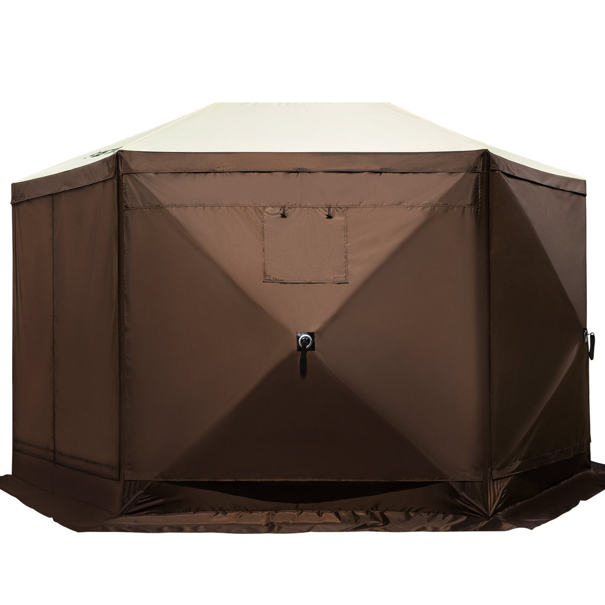 VEVOR Gazebo Screen Tent, 12 x 12 ft, 6 Sided Pop-up Camping Canopy Shelter Tent with Mesh Windows, Portable Carry Bag, Ground Stakes, Large Shade Tents for Outdoor Camping, Lawn and Backyard
