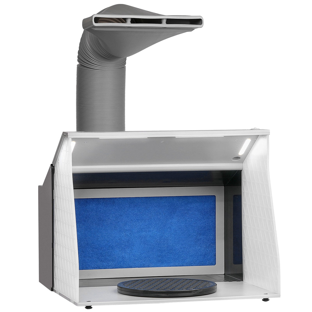VEVOR Airbrush Spray Booth, Portable Hobby Airbrush Paint Spray Booth Kit with 4 LED Light, Powerful Dual Exhaust Fans, Turntable and 6 ft Extension Hose, for Painting Models, Arts, Crafts, Cakes