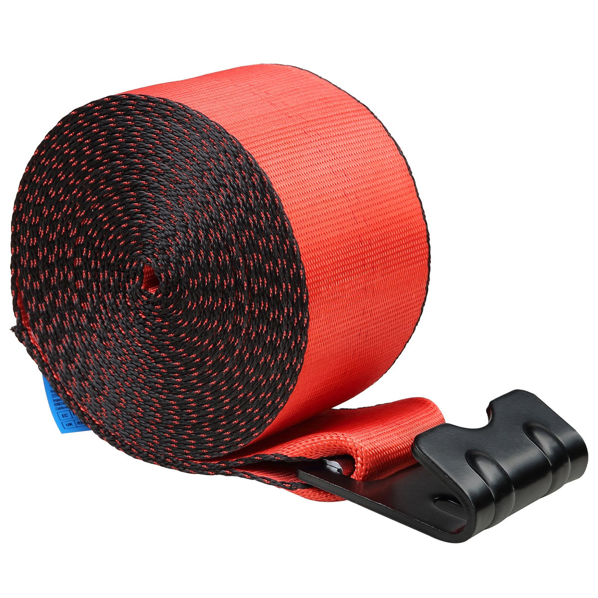 VEVOR Winch Straps, 4" x 30', 6000 lbs Load Capacity, 18000 lbs Breaking Strength, Truck Straps with Flat Hook, Flatbed Tie Downs Cargo Control for Trailers, Farms, Rescues, Tree Saver, Red (10 Pack)