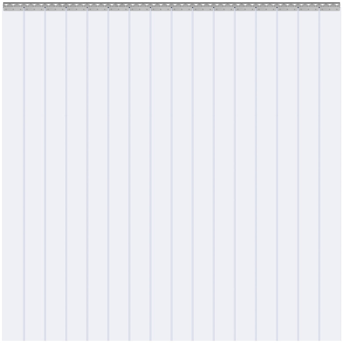 VEVOR Strip Curtain 16PCS, 96" Height, 96" Width, 0.08" Thickness, Clear Smooth Plastic Door Strips with 50% Overlap, PVC Strip Door Curtain Freezer Curtain for Warehouses, Walk in Freezers, Coolers