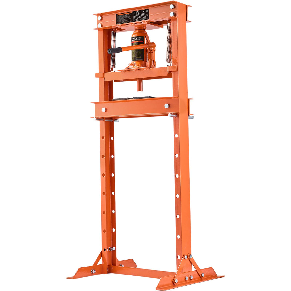 VEVOR Hydraulic Shop Press, 12 Ton H-Frame Hydraulic Garage/Shop Floor Press, Adjustable Shop Press with Press Plates, Heavy Duty Hydraulic Press for Garage, Shop, Workshop