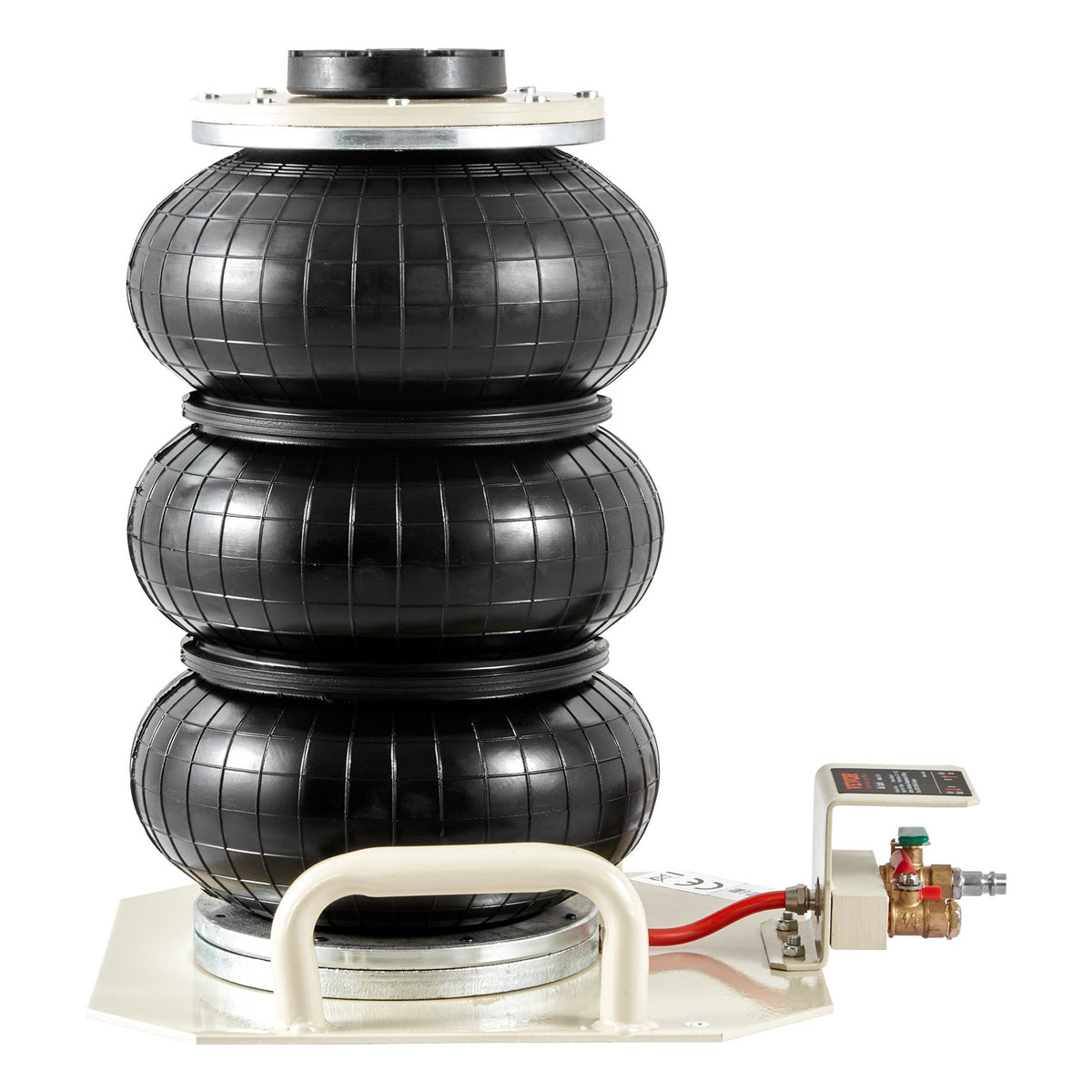 VEVOR Air Jack, 3 Ton/6600 lbs Triple Bag Air Jack, Airbag Jack with Six Steel Pipes, Lift up to 17.7 inch/450 mm, 3-5 s Fast Lifting Pneumatic Jack, with Side Handles for Car, Garage, Repair (White)