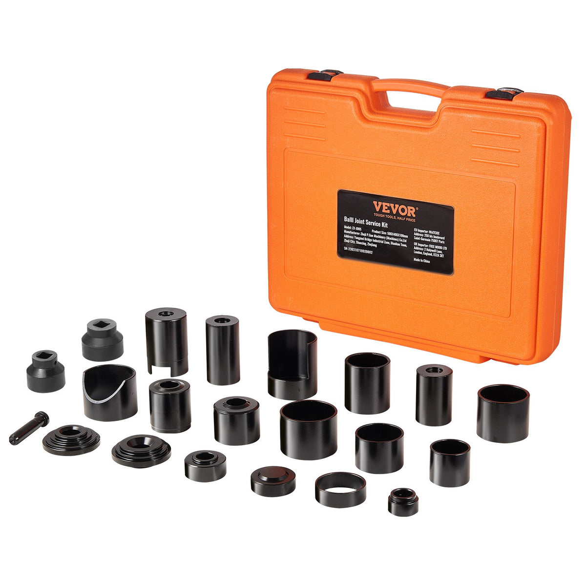 VEVOR Ball Joint Press Kit, 23 pcsTool Kit, C-press Ball joint Remove and Install Tools, for Most 2WD and 4WD Cars, Heavy Duty Ball Joint Repair Kit for Automotive Repairing