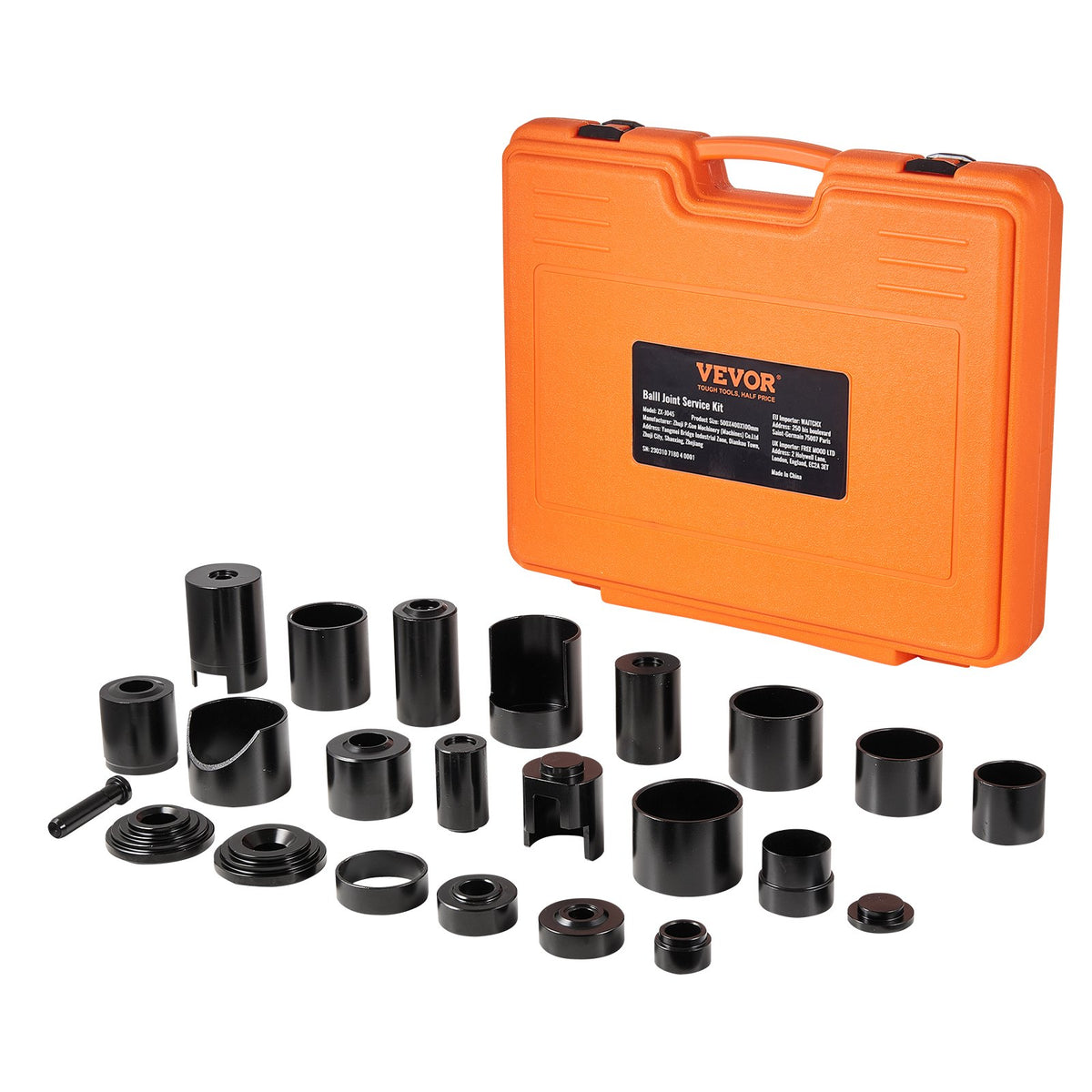 VEVOR Ball Joint Press Kit, 25 pcsTool Kit, C-press Ball joint Remove and Install Tools, for Most 2WD and 4WD Cars, Heavy Duty Ball Joint Repair Kit for Automotive Repairing
