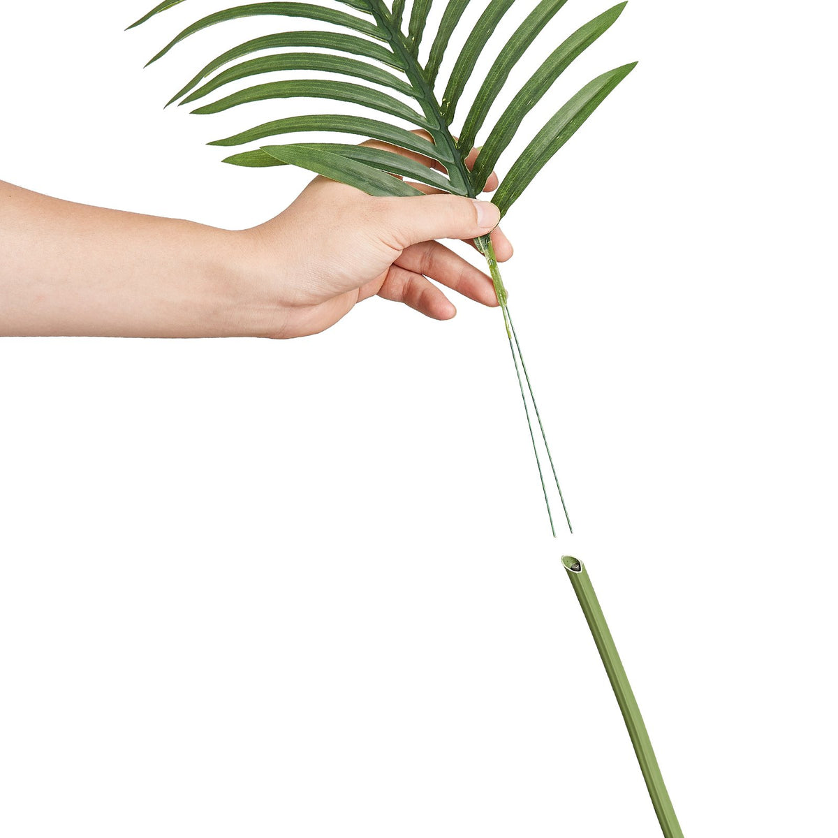 VEVOR Artificial Gold Cane Palm Tree, 6.5 FT Tall Faux Plant, PE Material & Anti-Tip Tilt Protection Low-Maintenance Plant, Lifelike Green Fake Tree for Home Office Warehouse Decor Indoor Outdoor