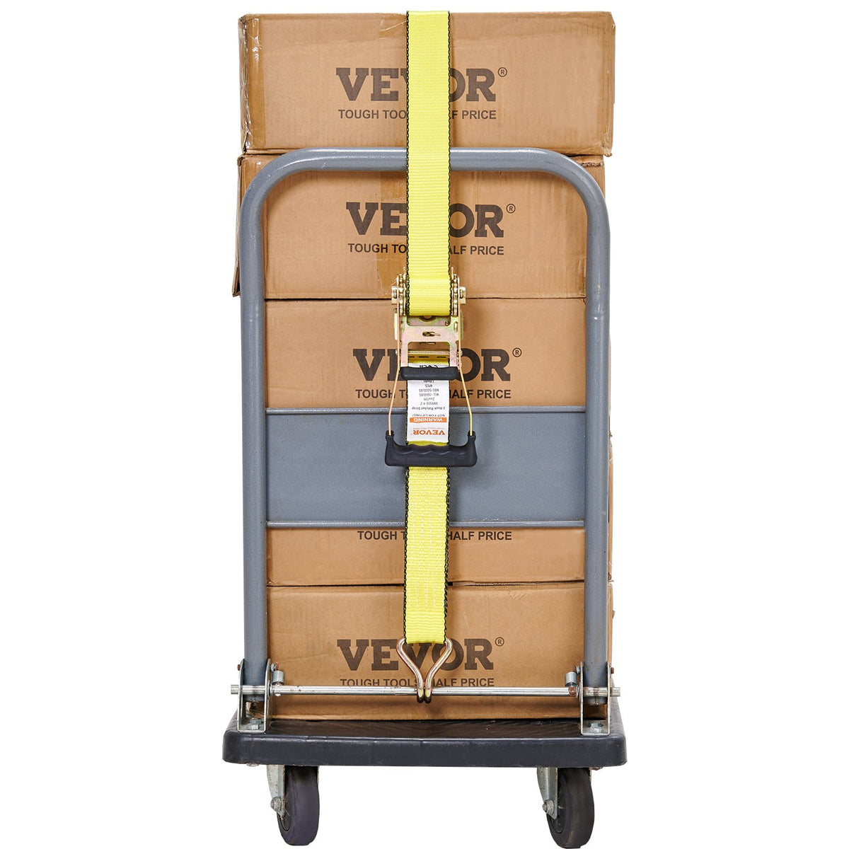 VEVOR Ratchet Tie Down Straps (4PK), 10000 lb Break Strength, Double J Hook Includes 4 Premium 2" x 27' Rachet Tie Downs with Padded Handles, for Moving Securing Cargo, Appliances, Lawn Equipment