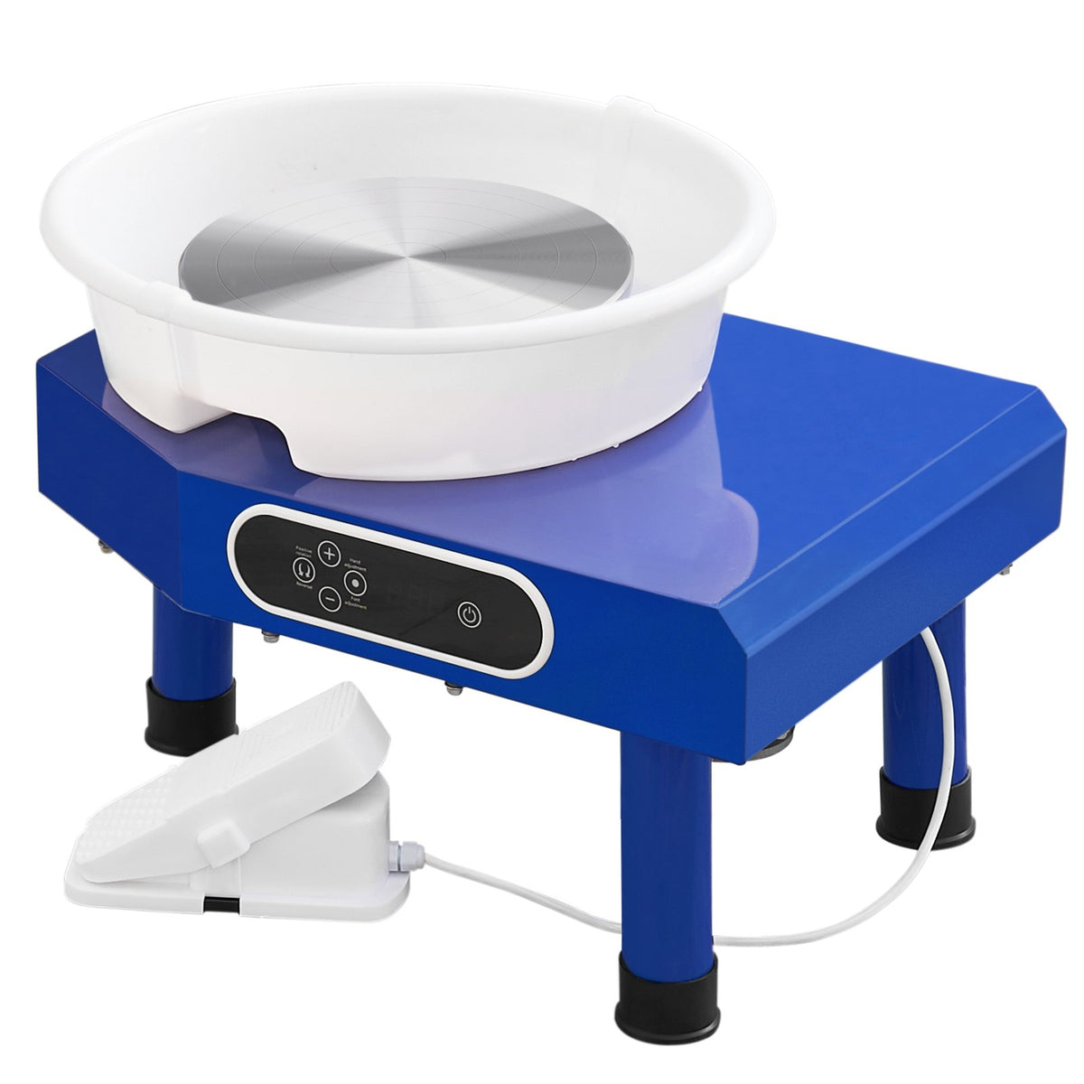 VEVOR Pottery Wheel, 10in Ceramic Wheel Forming Machine, Foot Pedal ABS Detachable Basin, 60-300RPM Adjustable Speed Manual LCD Panel, Sculpting Tool Apron Accessory Kit for Work Art Craft DIY