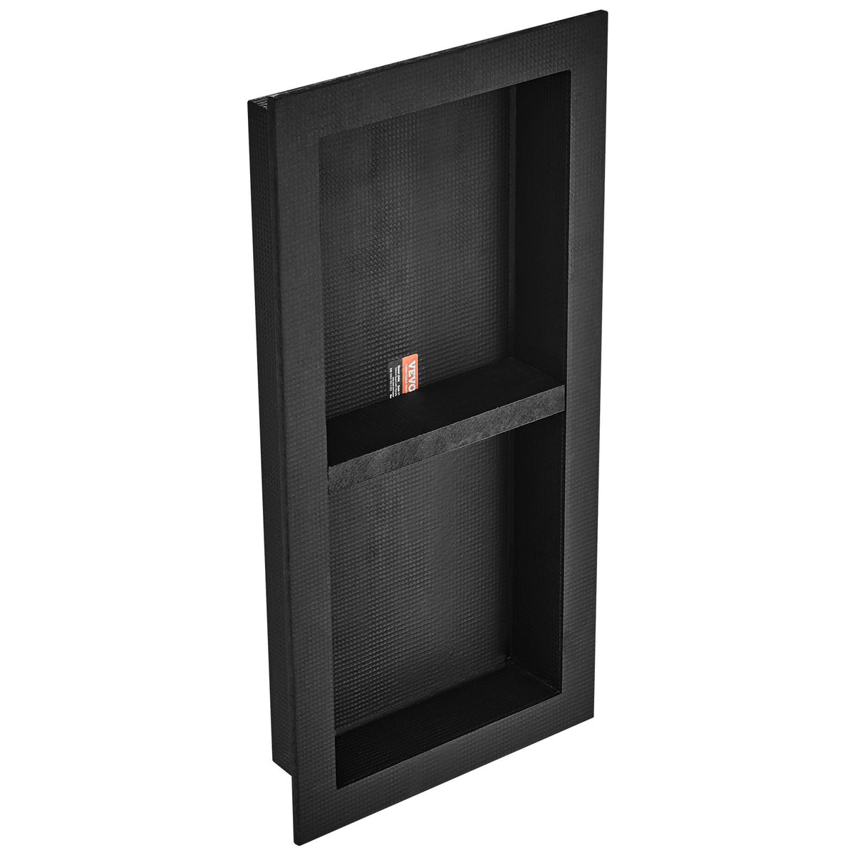 VEVOR Shower Niche Ready for Tile 16" x 32", Double Shelf Organizer, Square Corners Wall-inserted Niche Recessed, Sealed Protection Modern Soap Storage Niche for Shower Bathroom, Black